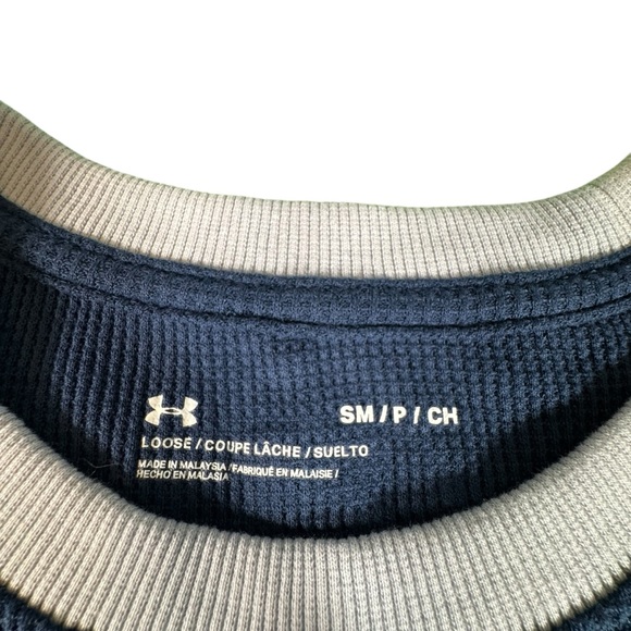 Under Armour Men’s Thermal Long Sleeve Shirt Blue Raglan Size Small NWT - Picture 2 of 8